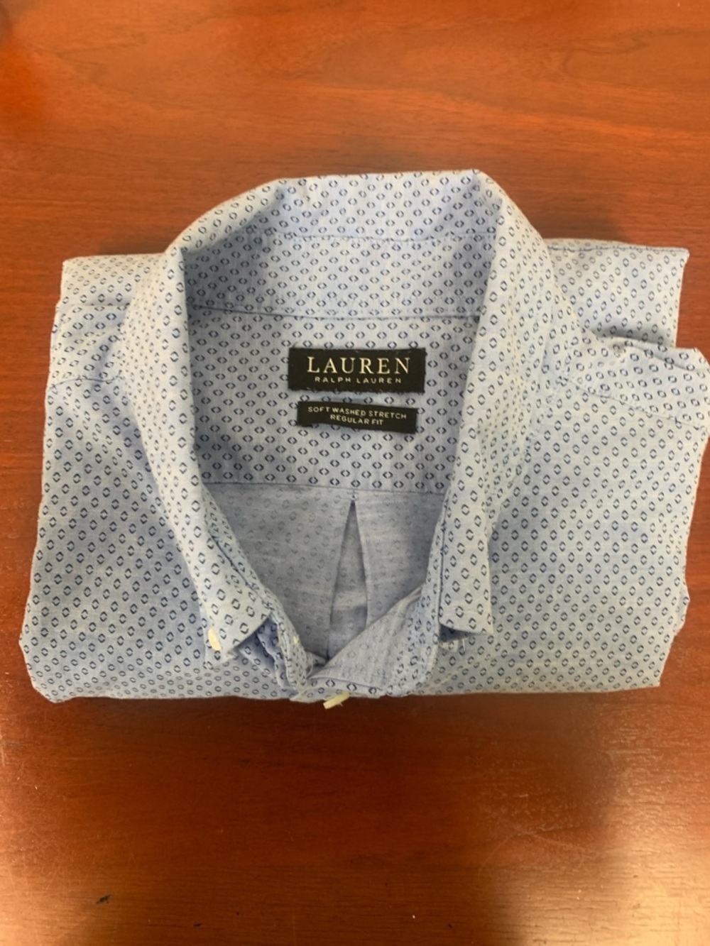 Lauren Ralph Lauren Men's Light Blue Micro-Pattern Button-Down Shirt